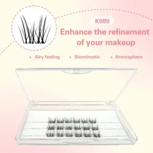 Batch Handmade K089 3 Rows Cruelty free DIY Simulation Mink Hair Natural Transparent Stem Foreign Eyelashes Eyelashes