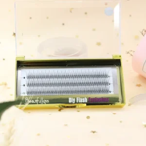 Beautiful Kiss Handmade Fishtail Segments False Eyelashes Private Label Synthetic Hair 0.07mm Thickness CC & DD for Curl