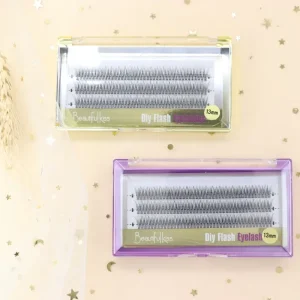 Beautiful Kiss Handmade Fishtail Segments False Eyelashes Synthetic Hair 0.07mm Thickness CC & DD Curl Private Label Beautiful