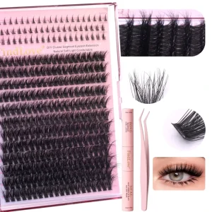 Beginner Friendly DIY Cluster Lash Extension Kit Easy to Apply & Remove Natural Looking Volume Lashes for At Home Use