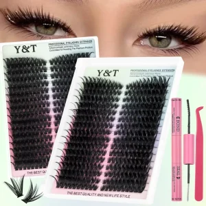 Beginner Friendly Eyelash Extension with Lash Bond & Seal Waterproof for Girl Eyelash Extension at Home Makeup Gift