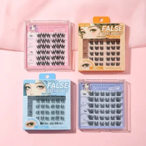 Beginner Friendly Segmented Cluster Lashes Soft PBT Fiber Individual Eyelashes Multiple Curls For Custom Eye Look