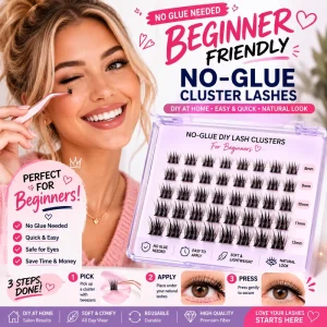 Beginner Friendly Synthetic Hair Handmade No Glue Cluster Lashes Self Adhesive DIY False Eyelashes for Private Label Natural