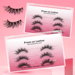 Best Manufacturer Glue Free Self Adhesive Short Cluster Invisible Lashes Pre Glued Half Lashes Private Label Press on Eyelash
