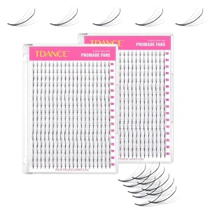 Best Seller for High Quality Ultra Speed Russian Handmade 4D 14D PBT Fans 3D Mink Lashes Premade Eyelash Extensions