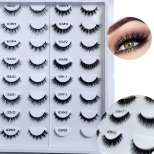 Best Selling 3D Natural Real Mink Eyelashes Short Length 6D Full Strip False Eyelashes False