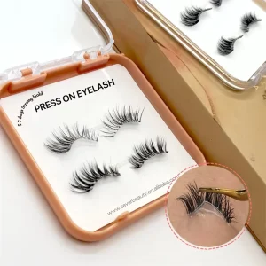 Best Selling Pre Glued 3D Effect All Day Wear Eyelash Self Sticky Full Strip Faux Mink Lashes Reusable Vegan Natural Lash