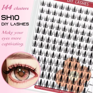 Best selling Customizable SH10 DIY Cluster Lash False Eyelashes Ultra soft Handmade Feather Supplier 12 Rows