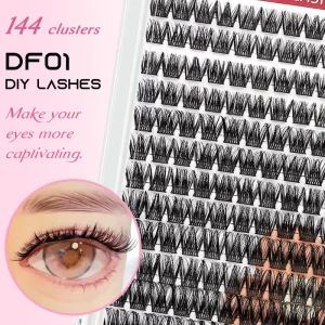 Best selling DF01 DIY Cluster Lashes Feather Natural Voluminous Fashionable Long Eyelashes Everyday Wear High quality Handmade