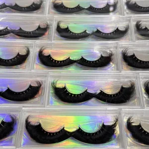 Big Fluffy Russian D Curl Eyelashes 25mm 100 Real Mink Strip Lashes Vendor