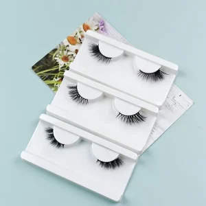 Black Band Half False Eyelashes 3D Natural Fluffy Wispy Faux Mink Strip Half Lashes