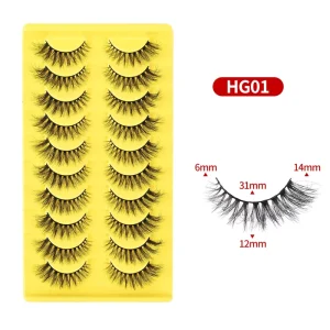Black Band Multilayer Ultra-light Faux Mink Synthetic Hair Handmade Strip Lashes From Professional Supplier