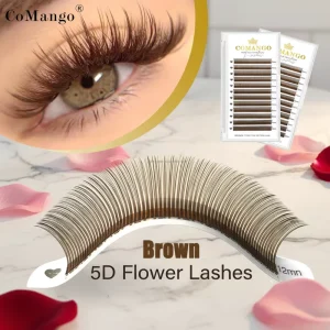 Black Brown 5D Flower Spikes Fairy False Eyelashes Individual Easy Fans 5D Flower Volume Lash Extensions