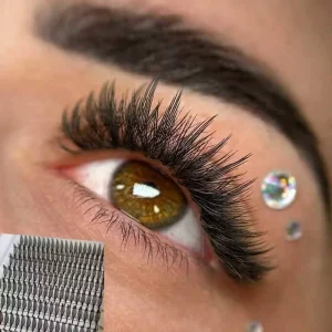 Black Brown Wispy Spiky Anime Lashes Handmade Soft Fiber Eyelash Clusters for Self Application