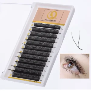 Black Brown YY Lashes 0.07 C D Curl 3D Effect Individual Eyelash Extensions Y Shape Customized Korean PBT LC Easy Fan