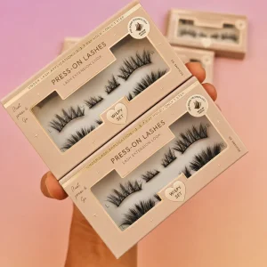 Black Handmade Waterproof No Glue Need Self Adhesive Plant Fiber Cruelty Free Invisible Clear Band Press On Half Lash