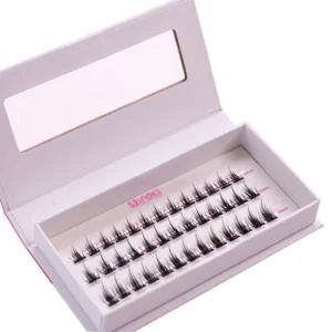 Black Pre-Glued False Eyelashes Self-Adhesive Glue-Free Cluster Lashes Soft Natural Look