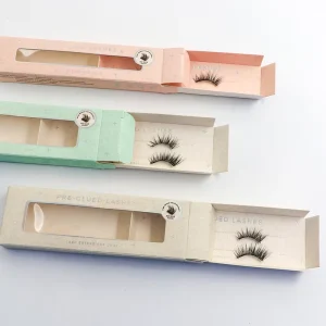 Black Pre-Glued Handmade Waterproof No Glue Self Adhesive Plant Fiber Cruelty-Free Invisible Clear Band Press-On Half Lash