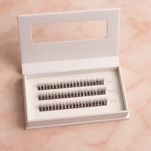 Black Segment False Eyelashes Self Adhesive Glue Free Cluster Lashes Soft Wisp Natural Look Lash Clusters Bulk Packs
