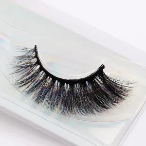 Black Thick and Long 3D Silk Fake False Strip Hand Made Natural Eyelashes Plastic Cotton Band Eyelash Tray 1