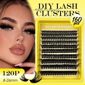 BlingBlang Cross-border New Style DIY Cluster Segmented PBT False Eyelashes Plush 8-26mm Ultra-long Semi-handmade Single