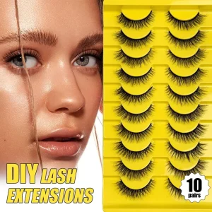 BlingBlang Fox style Eyelashes 10 Pairs Natural Thick Realistic Curled Full Strip Eyelashes