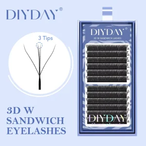 Blue Clover Cluster Lashes Colored Wispy Individual Lash Extensions for Makeup