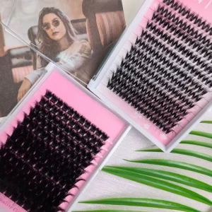 Bottom Custom Segmented Eyelash Cluster Extensions Custom logo Lash Clusters Fluffy Cluster Lashes Kit