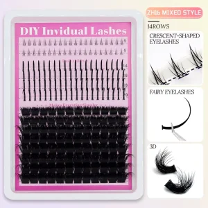 Bottom Lash Spike Lash 200D Cluster Lashes Fluffy DIY Eyelash Large Capacity Mixed Types