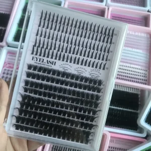 Bottom Lash & Upper Cluster Lashes Combo Spike 3D Eyelash Extension Kit Custom Logo