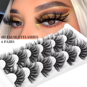 Bridal Makeup Long Synthetic Hair Vegan Fluffy Thick Full Strip Eyelashes 5 Pairs False Eyelashes 5D Eye Lashes