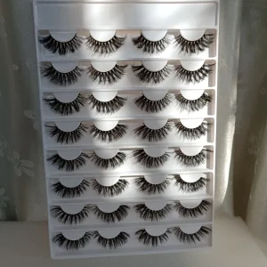 Bridal Makeup Synthetic Hair Plastic Black Band Multi Layer Thick Dense Curling 5 Pairs 5D False Eyelashes