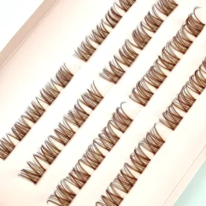 Brown 30 Segment Cluster Eyelash Extensions Natural Individual Lashes DIY Fan Eyelashes