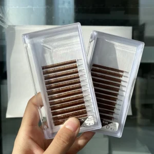 Brown 5mm – 25mm Vegan Matte Lash Extensions Soft Single Russian Volume 0.07 0.05 0.03 Eyelash Extensions