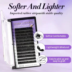 Brown Air Flat Eyelashes 0.15mm B Curl 8-15mm Single Pack for Asian Pupils & Warm Skin