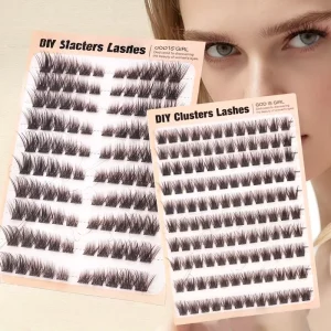 Brown Color Cluster Lashes Individual 3D Volume Eye Lashes Soft Natural Fluffy Faux Mink Lash Cluster False Eyelashes