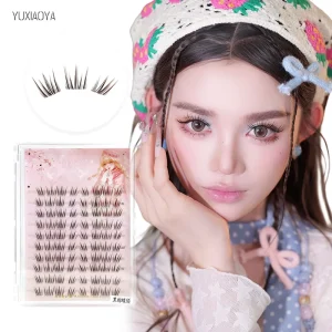 Brown Color Cluster Lashes Mixed Tray Individual 3D Volume Eye Lashes Soft Natural Faux Mink Lash Cluster False Eyelashes