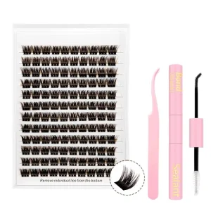 Brown False Eyelashes Individual Lashes Large Capacity Lashes Book Hot Melt Cluster Lashes Self Adhesive False Eyelashes