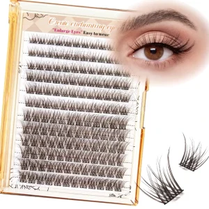 Brown False Eyelashes Natural Look Soft Faux Mink Clear Band Wispy Daily Makeup Clean Girl Professional Supply