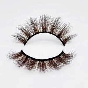 Brown Faux Mink EyeLashes 3D Fake False Fur Lashes With Color Eyelashes Brown Strips Lightweight Eyelashes