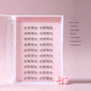 Brown Fiber Lightweight Natural Cluster Lashes Handmade Segmented DIY Lash Extensions Cluster Lashes