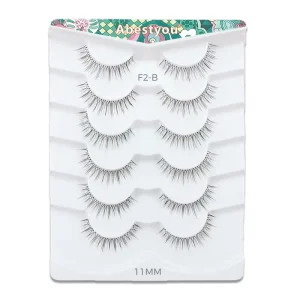 Brown Full Strip Eyelashes Natural Volume Synthetic False Eye Lashes From Premium Manufacturer