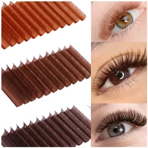 Brown Individual Eyelashes Extension 8 15 Mixed Lash Colorful Dark Brown Lashes Soft Natural Mink False Eyelashes Makeup