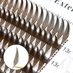 Brown Lash Clusters 10-18mm Wispy DIY Chunk Eyelash Extensions Pre Made Spike Anime Volume Fans