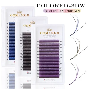 Brown Sandwich 3d Wispy Lashes Premade Volume Fans Purple Blue Colored W Eyelash Lifting Light Soft Cosplay Mix Tray