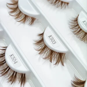 Brown Synthetic Half Lashes New Type Glue Free Cruelty Free Easy Application Reusable Lash Clusters with No Glue Needed