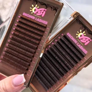 Brown Volume Lashes Espresso Soft Dark Chocolate Natural Coffee Caramel Individual Eyelash Extension Mocha Honey Brown Lash Tray