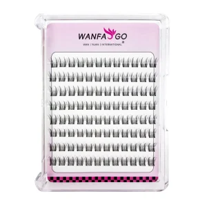 Bulk 007 Lizi Style Natural Looking 3D Faux Mink Wispy Soft Flexible Clear Band Reusable Semi-Hand Made Eyelashes