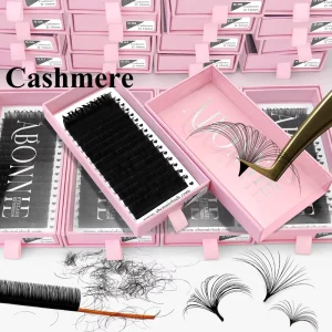 Bulk Cashmere Eyelashes Trays Custom logo Customized Fluffy Matte Velvet Darker Lash Trays Volume Eyelash Extensions