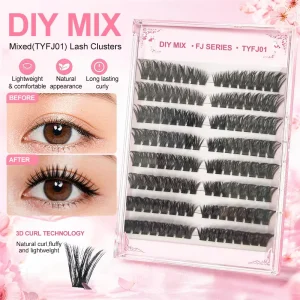 Bulk Cluster Lashes Cluster Eyelash Extension Cut Fluffy Bottom Lash Clusters Kit Private Label Lash Trays